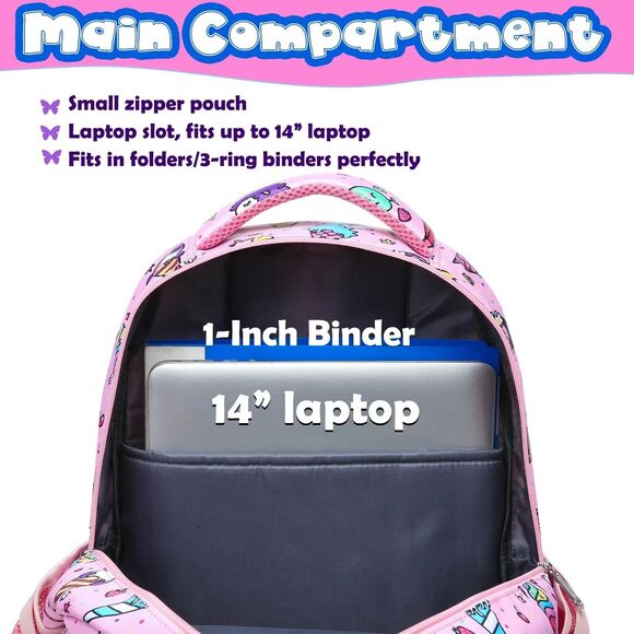 School Backpack for Girls Kids Elementary Primary School Book Bag Unicorn Ice... - Picture 16 of 16